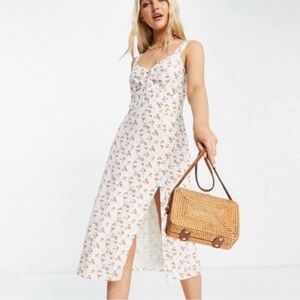 White Peach Midi Dress
